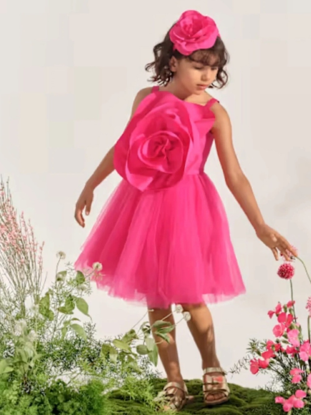 Marchesa Mini x Gymboree hot pink tulle rosette dress girls 10 orig price $119